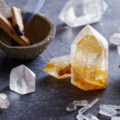 gemstone crystals with palo santo wood for holistic therapy.jpg